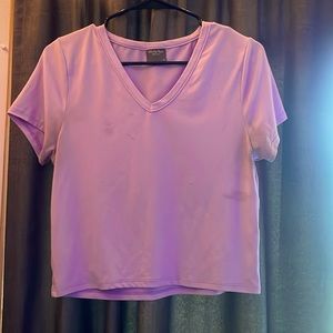 Purple crop top v neck